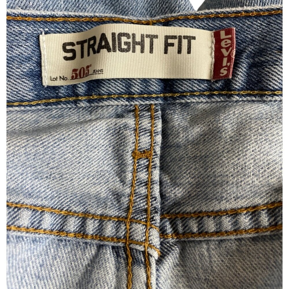 Levi's 505 Straight Fit Straight Leg Blue Denim Jeans Pants Men's 42 x 30 - Picture 7 of 10